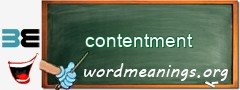 WordMeaning blackboard for contentment